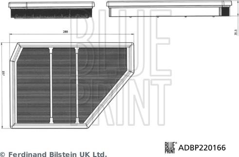 Blue Print ADBP220166 - Filtro aria www.autoricambi360.it