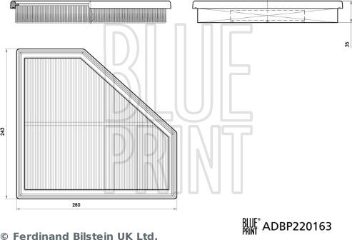 Blue Print ADBP220163 - Filtro aria www.autoricambi360.it