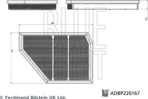 Blue Print ADBP220167 - Filtro aria www.autoricambi360.it