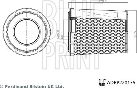 Blue Print ADBP220135 - Filtro aria www.autoricambi360.it