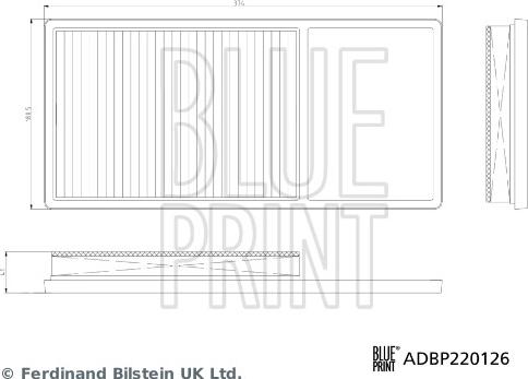 Blue Print ADBP220126 - Filtro aria www.autoricambi360.it