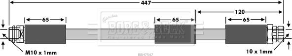 Borg & Beck BBH7547 - Flessibile del freno www.autoricambi360.it