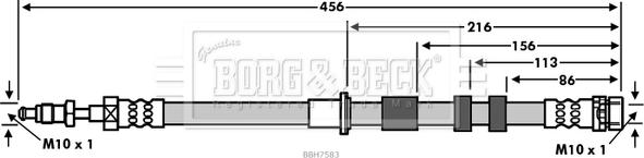 Borg & Beck BBH7583 - Flessibile del freno www.autoricambi360.it