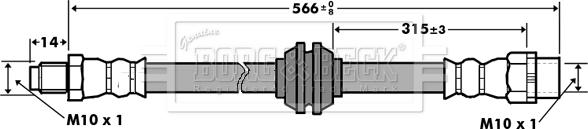Borg & Beck BBH7395 - Flessibile del freno www.autoricambi360.it