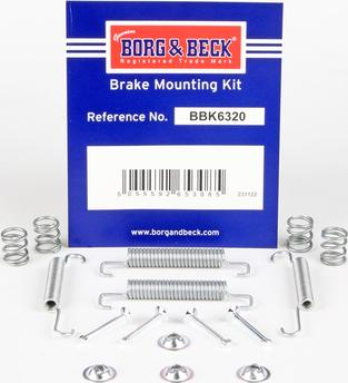 Borg & Beck BBK6320 - Kit accessori, Ganasce freno stazionamento www.autoricambi360.it