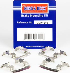 Borg & Beck BBK1540 - Kit accessori, Pastiglia freno www.autoricambi360.it
