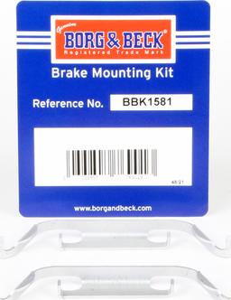 Borg & Beck BBK1581 - Kit accessori, Pastiglia freno www.autoricambi360.it