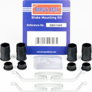 Borg & Beck BBK1699 - Kit accessori, Pastiglia freno www.autoricambi360.it