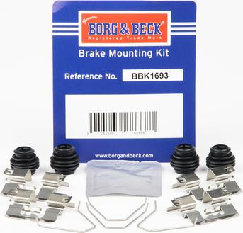 Borg & Beck BBK1693 - Kit accessori, Pastiglia freno www.autoricambi360.it