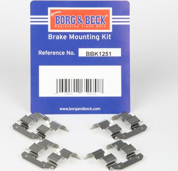Borg & Beck BBK1251 - Kit accessori, Pastiglia freno www.autoricambi360.it