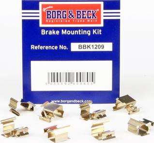 Borg & Beck BBK1209 - Kit accessori, Pastiglia freno www.autoricambi360.it