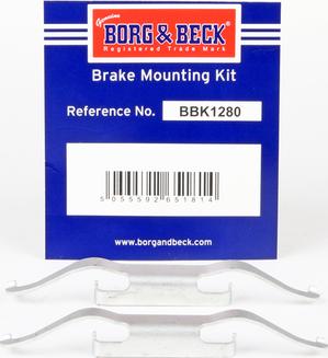 Borg & Beck BBK1280 - Kit accessori, Pastiglia freno www.autoricambi360.it