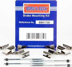 Borg & Beck BBK1708 - Kit accessori, Pastiglia freno www.autoricambi360.it