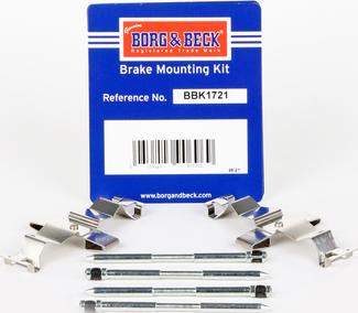 Borg & Beck BBK1721 - Kit accessori, Pastiglia freno www.autoricambi360.it