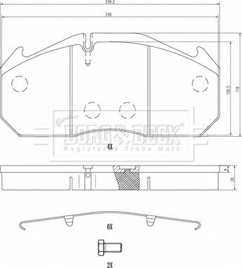 Borg & Beck BBP33018 - Kit pastiglie freno, Freno a disco www.autoricambi360.it