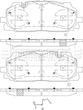 Borg & Beck BBP2595 - Kit pastiglie freno, Freno a disco www.autoricambi360.it