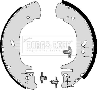 Borg & Beck BBS6190 - Kit ganasce freno www.autoricambi360.it