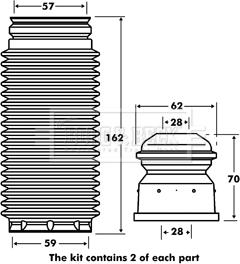 Borg & Beck BPK7053 - Kit parapolvere, Ammortizzatore www.autoricambi360.it