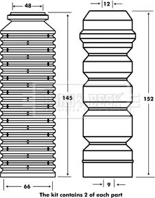 Borg & Beck BPK7086 - Kit parapolvere, Ammortizzatore www.autoricambi360.it