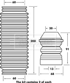 Borg & Beck BPK7020 - Kit parapolvere, Ammortizzatore www.autoricambi360.it