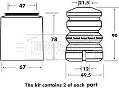 Borg & Beck BPK7021 - Kit parapolvere, Ammortizzatore www.autoricambi360.it