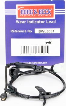 Borg & Beck BWL3061 - Contatto segnalazione, Usura past. freno / mat. d'attrito www.autoricambi360.it