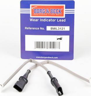 Borg & Beck BWL3121 - Contatto segnalazione, Usura past. freno / mat. d'attrito www.autoricambi360.it