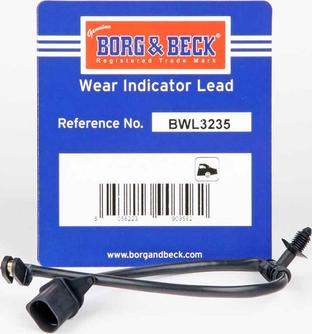 Borg & Beck BWL3235 - Contatto segnalazione, Usura past. freno / mat. d'attrito www.autoricambi360.it