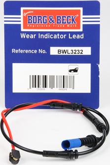 Borg & Beck BWL3232 - Contatto segnalazione, Usura past. freno / mat. d'attrito www.autoricambi360.it
