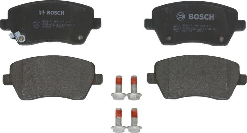 BOSCH 0 986 494 573 - Kit pastiglie freno, Freno a disco www.autoricambi360.it