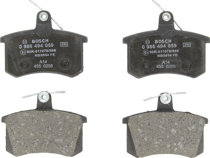 BOSCH 0 986 494 059 - Kit pastiglie freno, Freno a disco www.autoricambi360.it