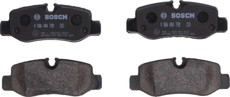 BOSCH 0 986 494 739 - Kit pastiglie freno, Freno a disco www.autoricambi360.it