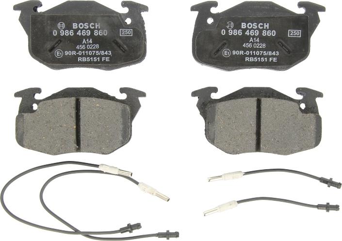 BOSCH 0 986 469 860 - Kit pastiglie freno, Freno a disco www.autoricambi360.it