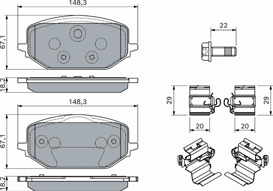BOSCH 0 986 460 165 - Kit pastiglie freno, Freno a disco www.autoricambi360.it
