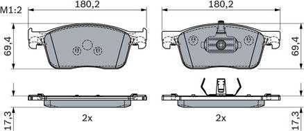 BOSCH 0 986 424 436 - Kit pastiglie freno, Freno a disco www.autoricambi360.it