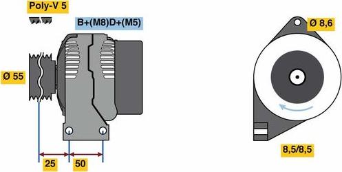 BOSCH 0 986 049 540 - Alternatore www.autoricambi360.it