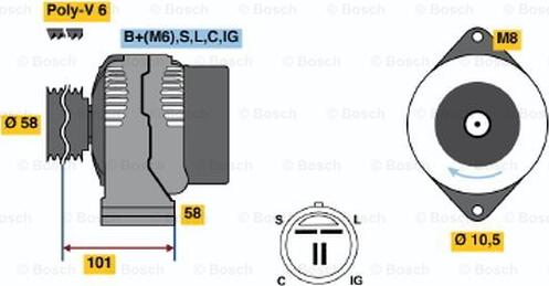 BOSCH 0 986 044 511 - Alternatore www.autoricambi360.it