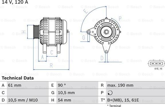BOSCH 0 986 044 841 - Alternatore www.autoricambi360.it