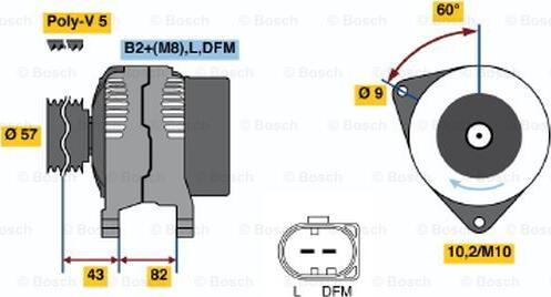 BOSCH 0 986 044 310 - Alternatore www.autoricambi360.it