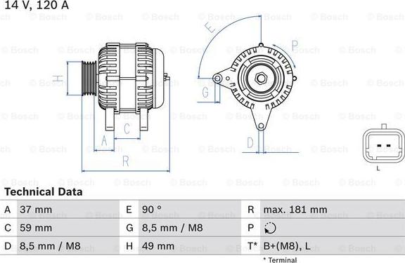 BOSCH 0 986 045 101 - Alternatore www.autoricambi360.it