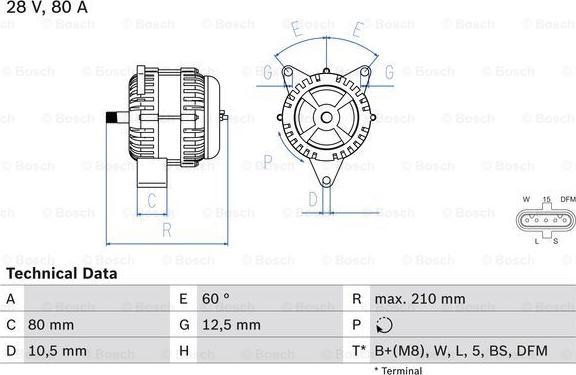 BOSCH 0 986 046 560 - Alternatore www.autoricambi360.it