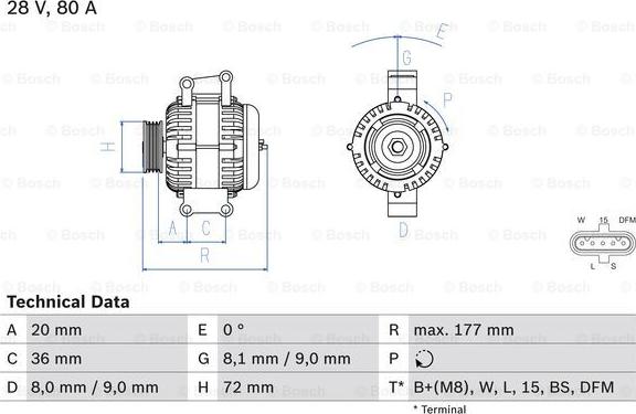 BOSCH 0 986 046 580 - Alternatore www.autoricambi360.it