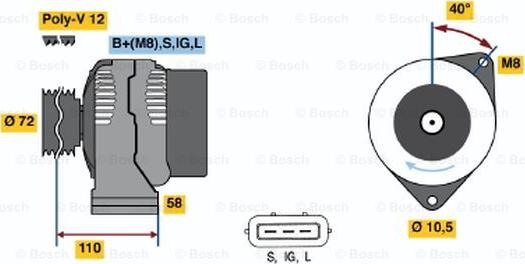 BOSCH 0 986 046 040 - Alternatore www.autoricambi360.it