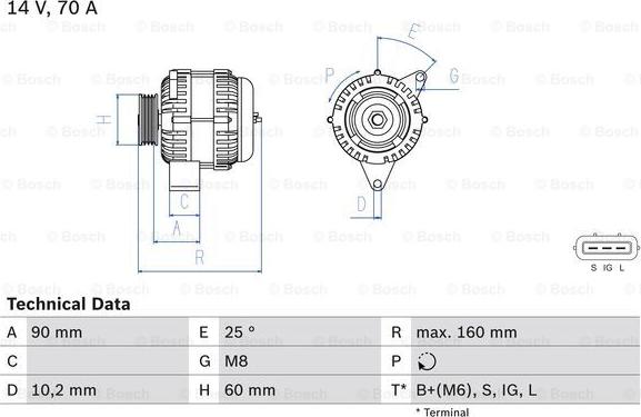 BOSCH 0 986 040 461 - Alternatore www.autoricambi360.it