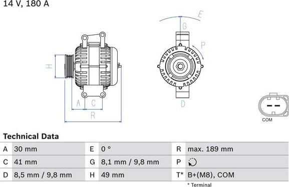 BOSCH 0 986 048 840 - Alternatore www.autoricambi360.it