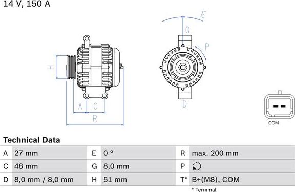 BOSCH 0 986 048 740 - Alternatore www.autoricambi360.it