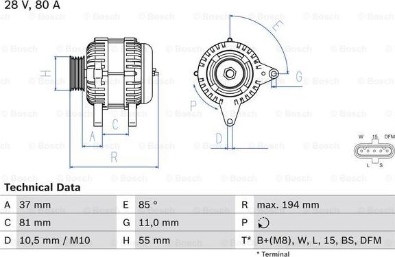 BOSCH 0 986 047 410 - Alternatore www.autoricambi360.it