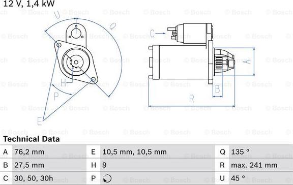 BOSCH 0 986 015 050 - Motorino d'avviamento www.autoricambi360.it