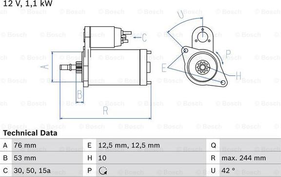 BOSCH 0 986 016 110 - Motorino d'avviamento www.autoricambi360.it