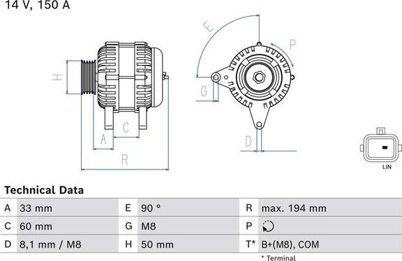 BOSCH 0 986 084 690 - Alternatore www.autoricambi360.it